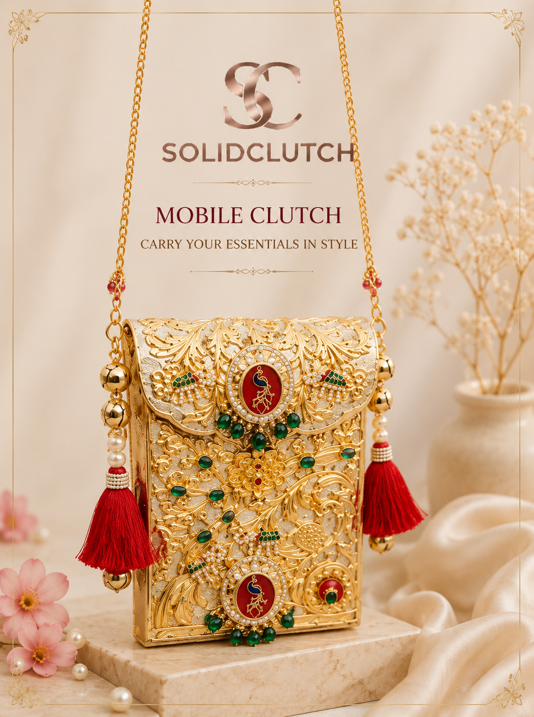 Royal Gold Mobile Clutch