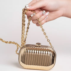 Golden Luxe Mini Box Clutch