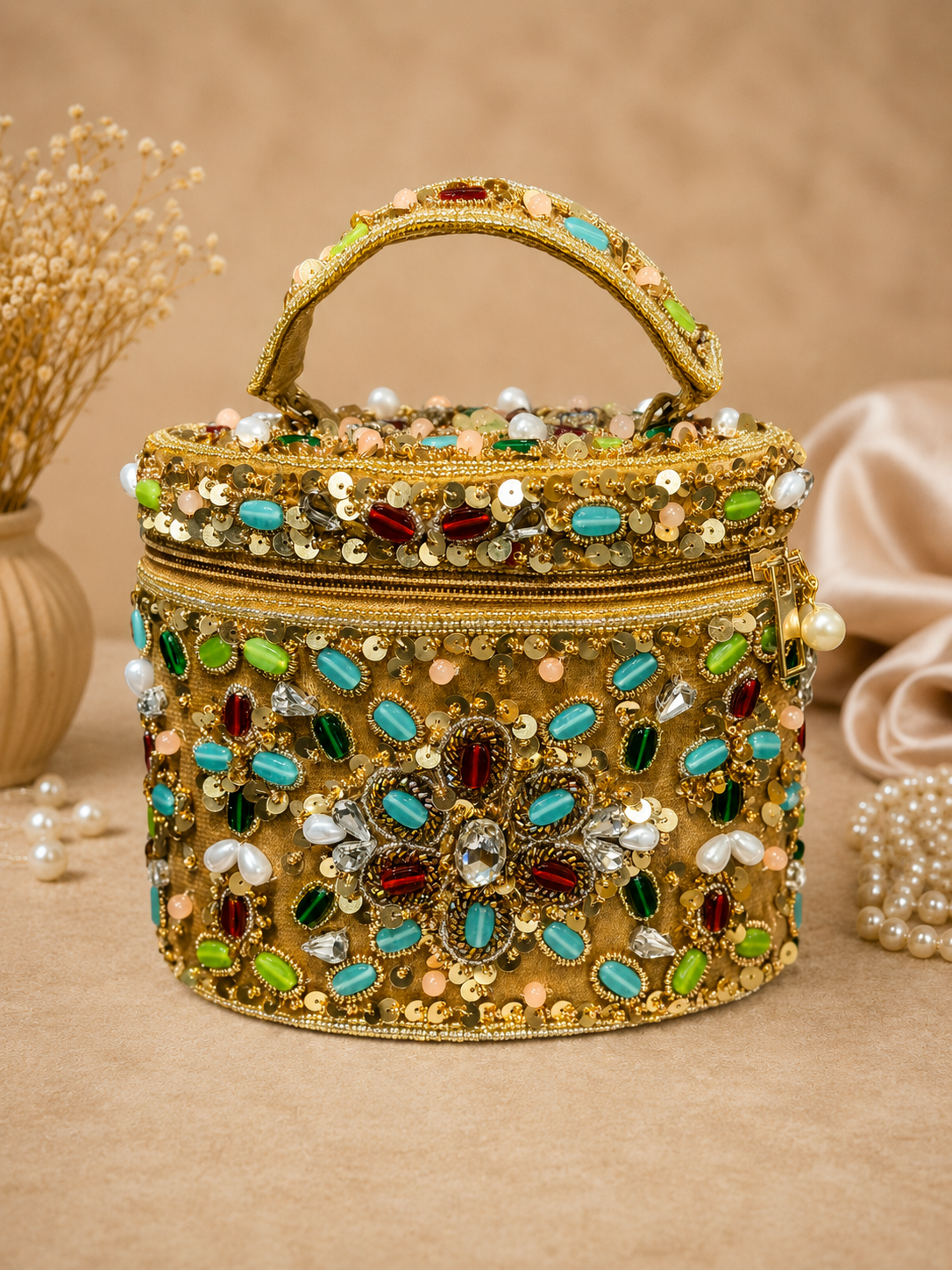 Royal Jewel Handcrafted Embellished Vanity Potli Bag