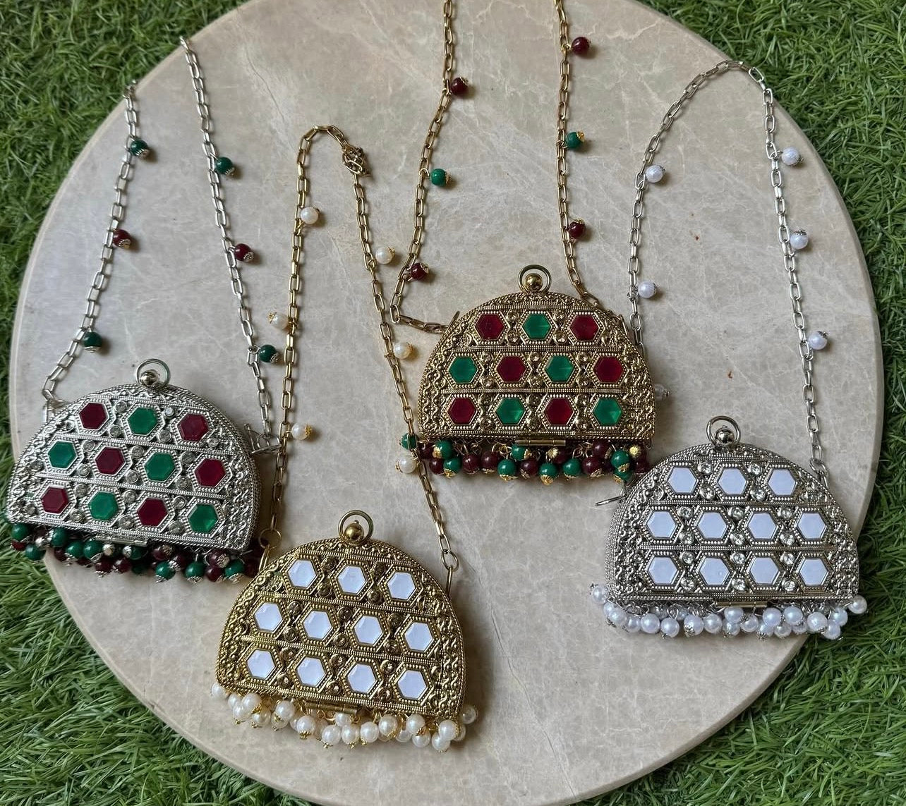 Half Moon Mirror Clutch
