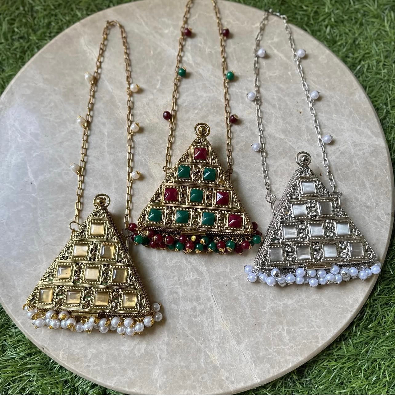 Triangle Designer Sling Clutch