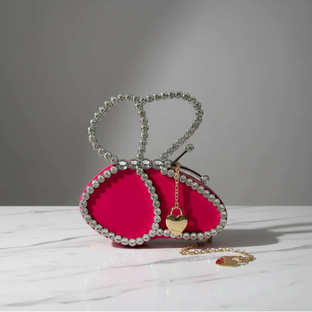 Luxury Butterfly Crystal Clutch Bag