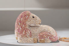 The Horse Gold Crystal Clutch Bag