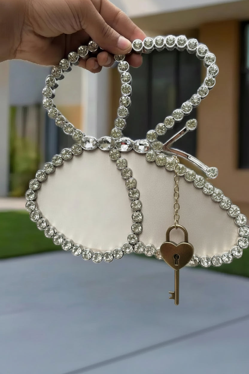 Luxury Butterfly Crystal Clutch Bag