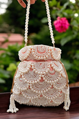 Pink pearl handicraft potli