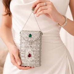 Crystal Charm Mini Phone Sling Clutch